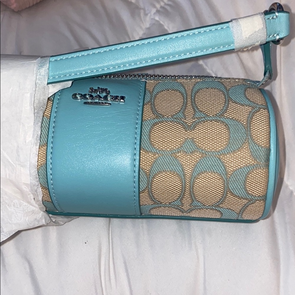 Coach White and Teal Bag